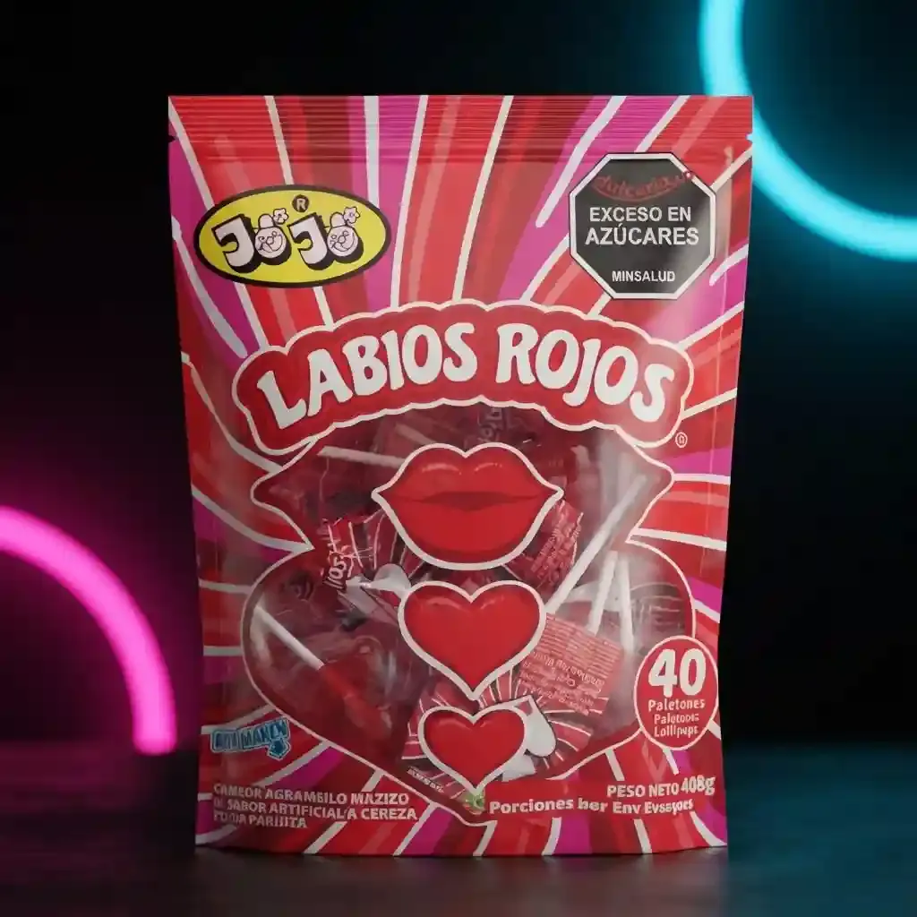 Bombón Labios Rojos — Caja x 40 und
