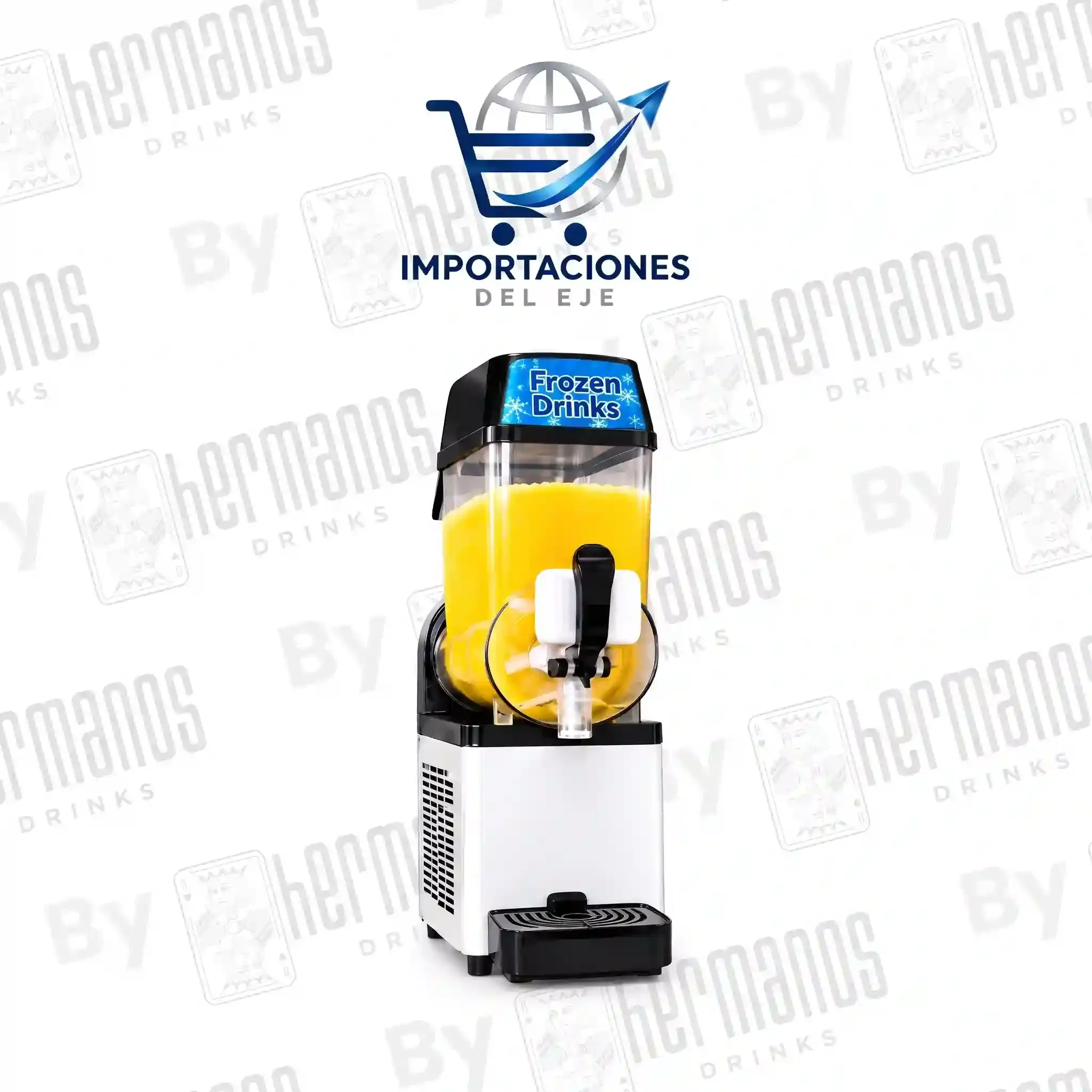 Granizadora de 1 tanque — Un tanque con su propio frío y su batidor. La más compacta: para un solo sabor en barra o para salir a un evento pequeño