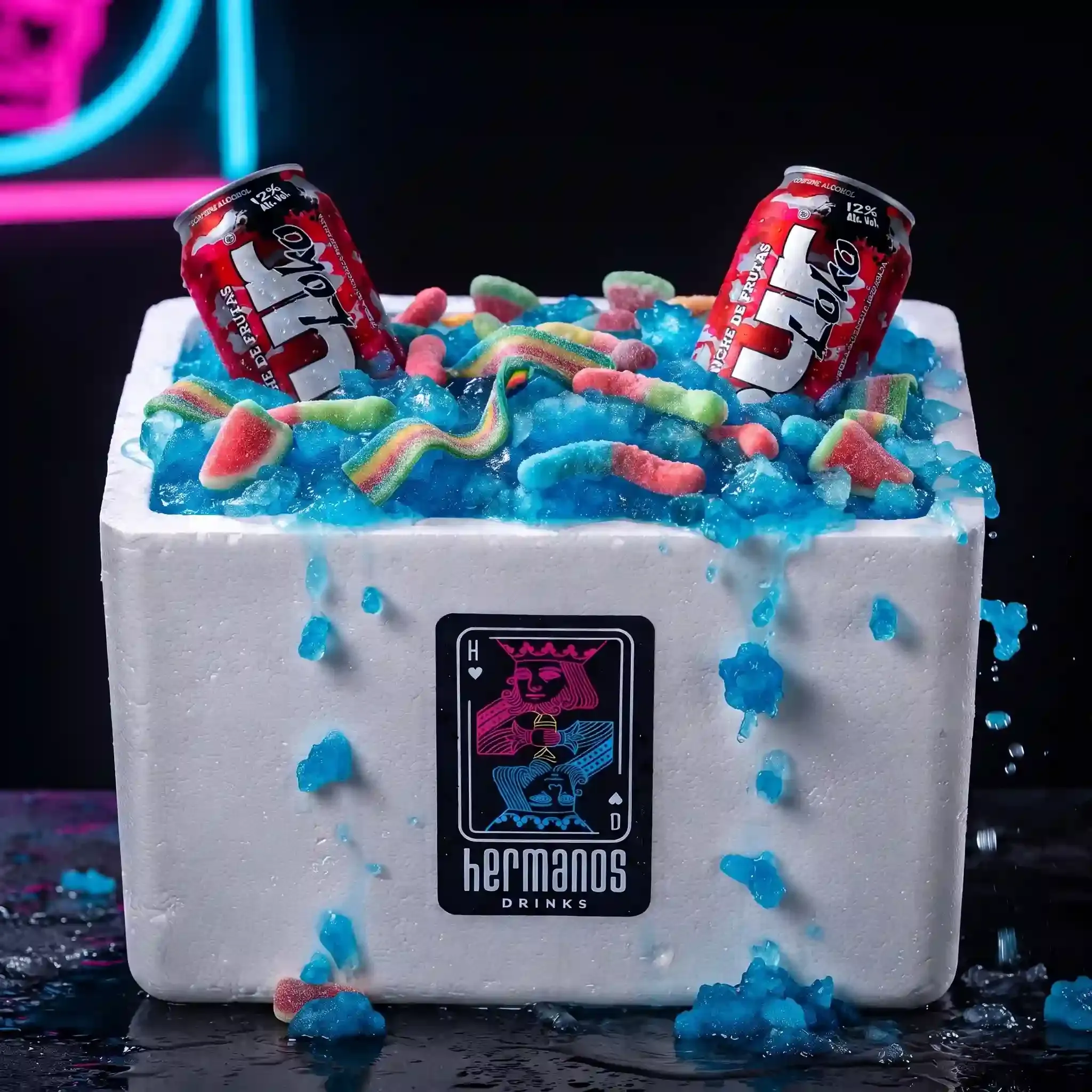 Pecera Four Loko — peceras de Hermanos Drinks, para compartir