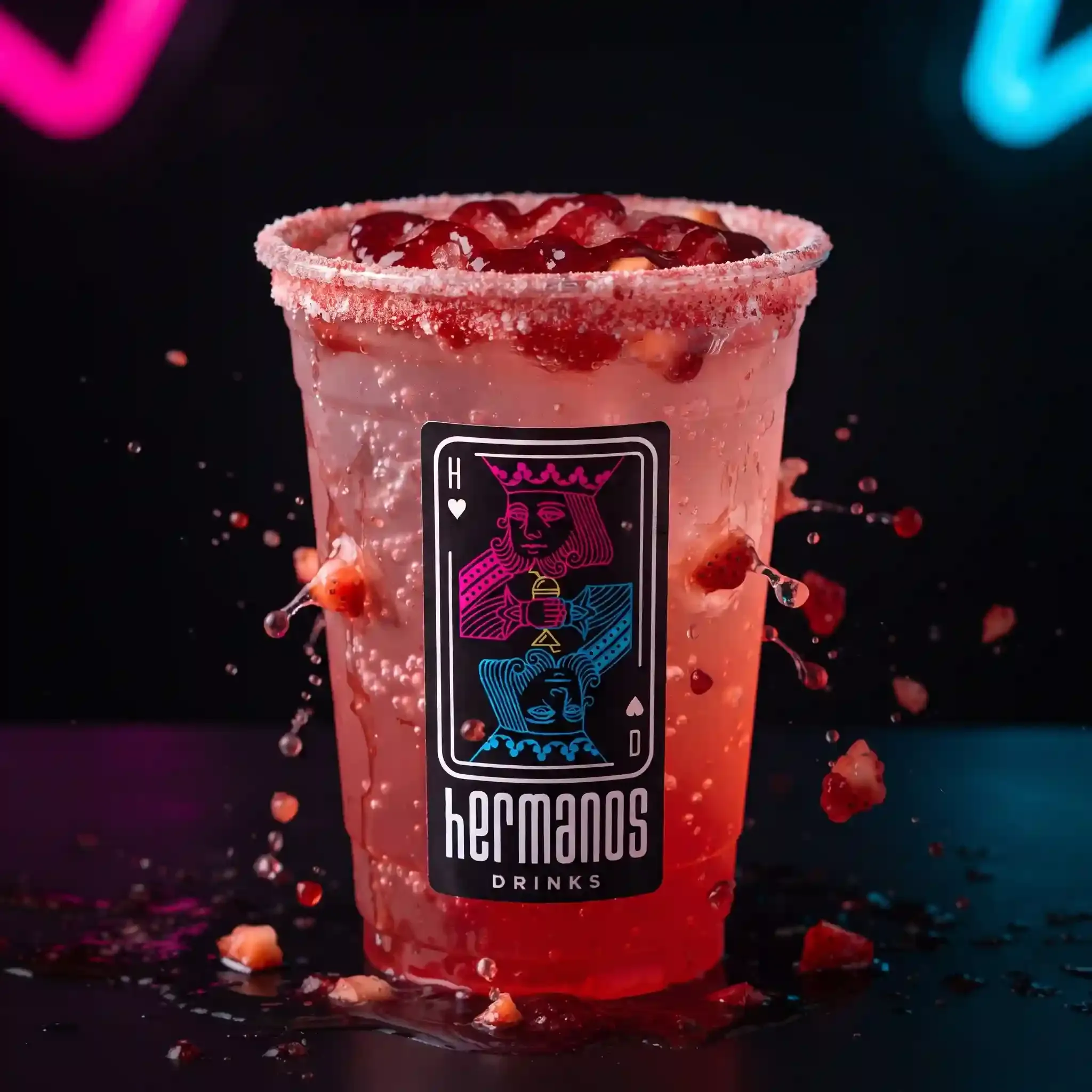 Soda de Fresa — sodas saborizadas de Hermanos Drinks, con o sin licor